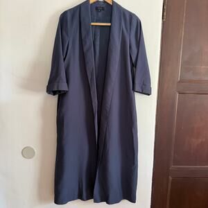 COS | Navy Blue Open Front Duster Blazer Trench Coat | size US 4